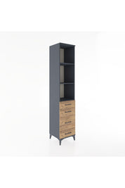 Hyperion Dolap 3 Raflı 4 Çekmeceli 44x44x221 Antrasit-Çam