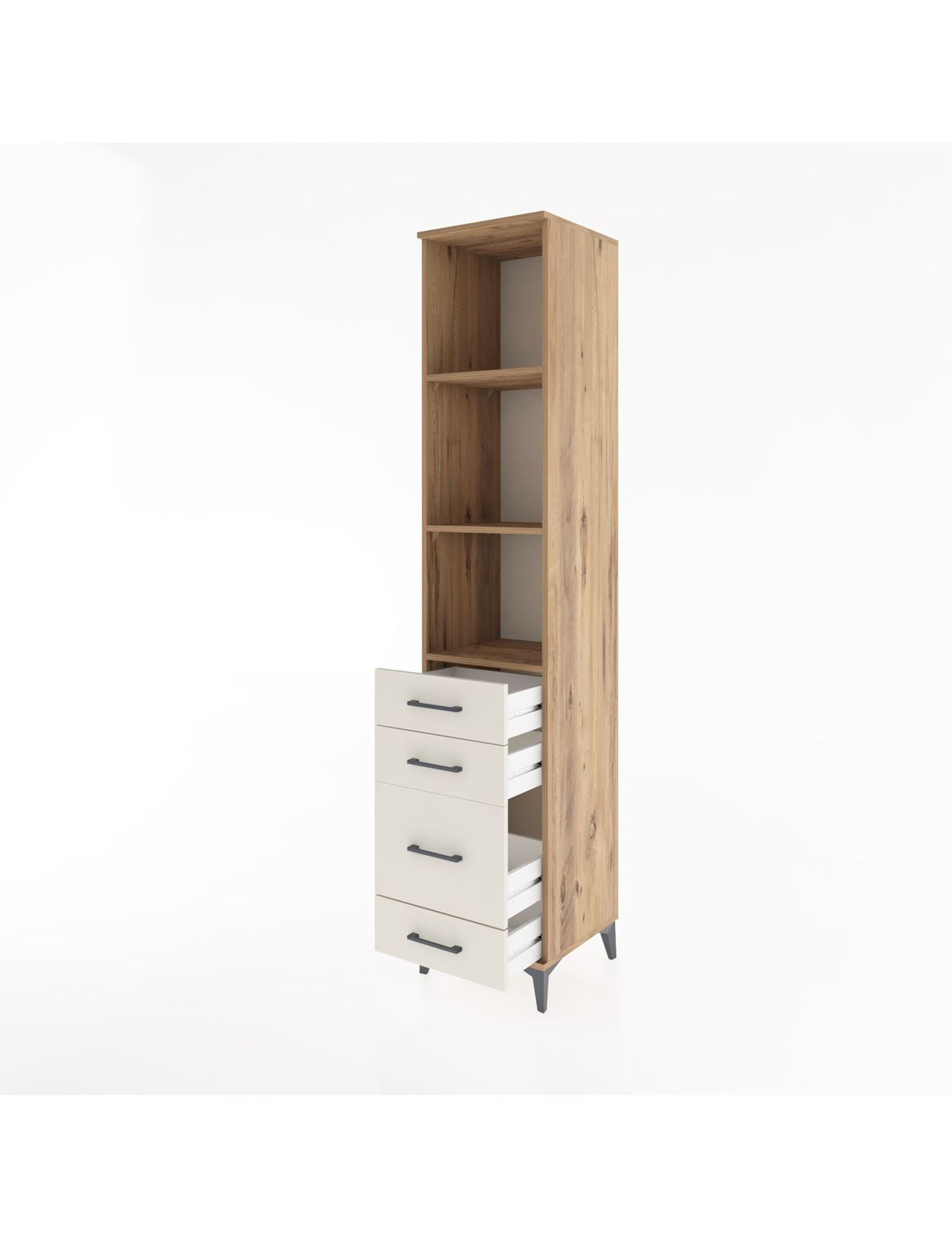 Hyperion Dolap 3 Raflı 4 Çekmeceli 44x44x221 - S61M088V7B