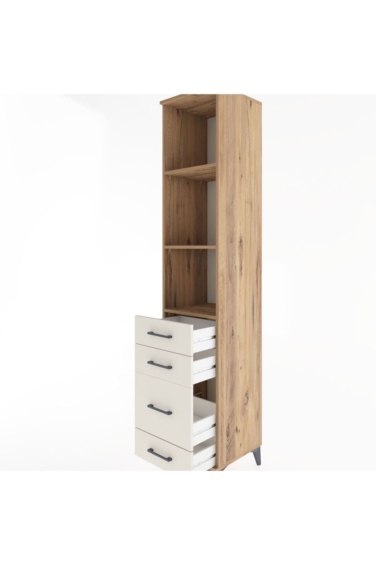 Hyperion Dolap 3 Raflı 4 Çekmeceli 44x44x221 Çam-Aytaşı