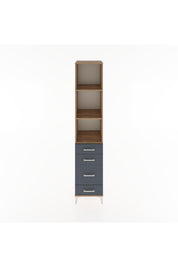 Hyperion Dolap 3 Raflı 4 Çekmeceli 44x44x221 Çam-Antrasit