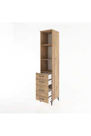 Hyperion Dolap 3 Raflı 4 Çekmeceli 44x44x221 Çam-Çam