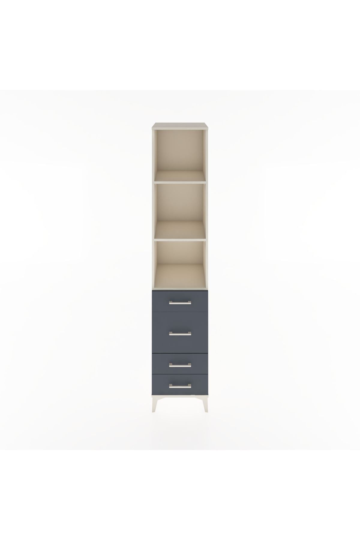 Hyperion Dolap 3 Raflı 4 Çekmeceli 44x44x221 Aytaşı-Antrasit