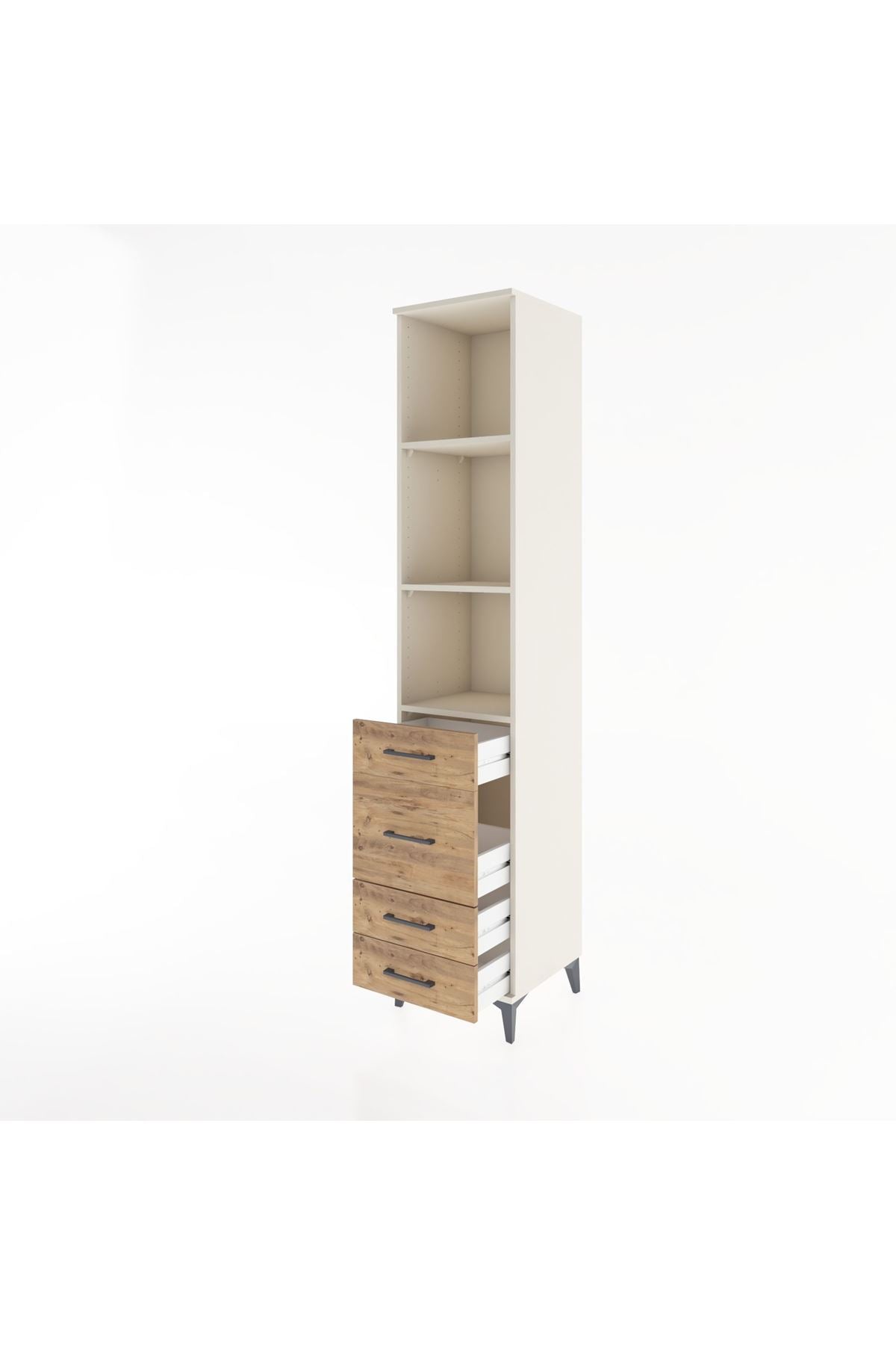 Hyperion Dolap 3 Raflı 4 Çekmeceli 44x44x221 Aytaşı-Çam