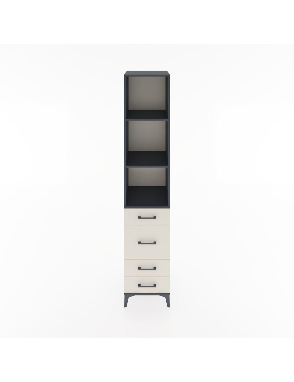 Hyperion Dolap 3 Raflı 4 Çekmeceli 44x44x221 Antrasit-Aytaşı