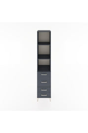 Hyperion Dolap 3 Raflı 4 Çekmeceli 44x44x221 Antrasit-Antrasit