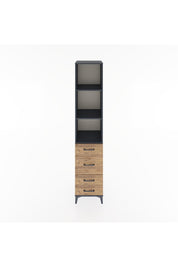 Hyperion Dolap 3 Raflı 4 Çekmeceli 44x44x221 Antrasit-Çam