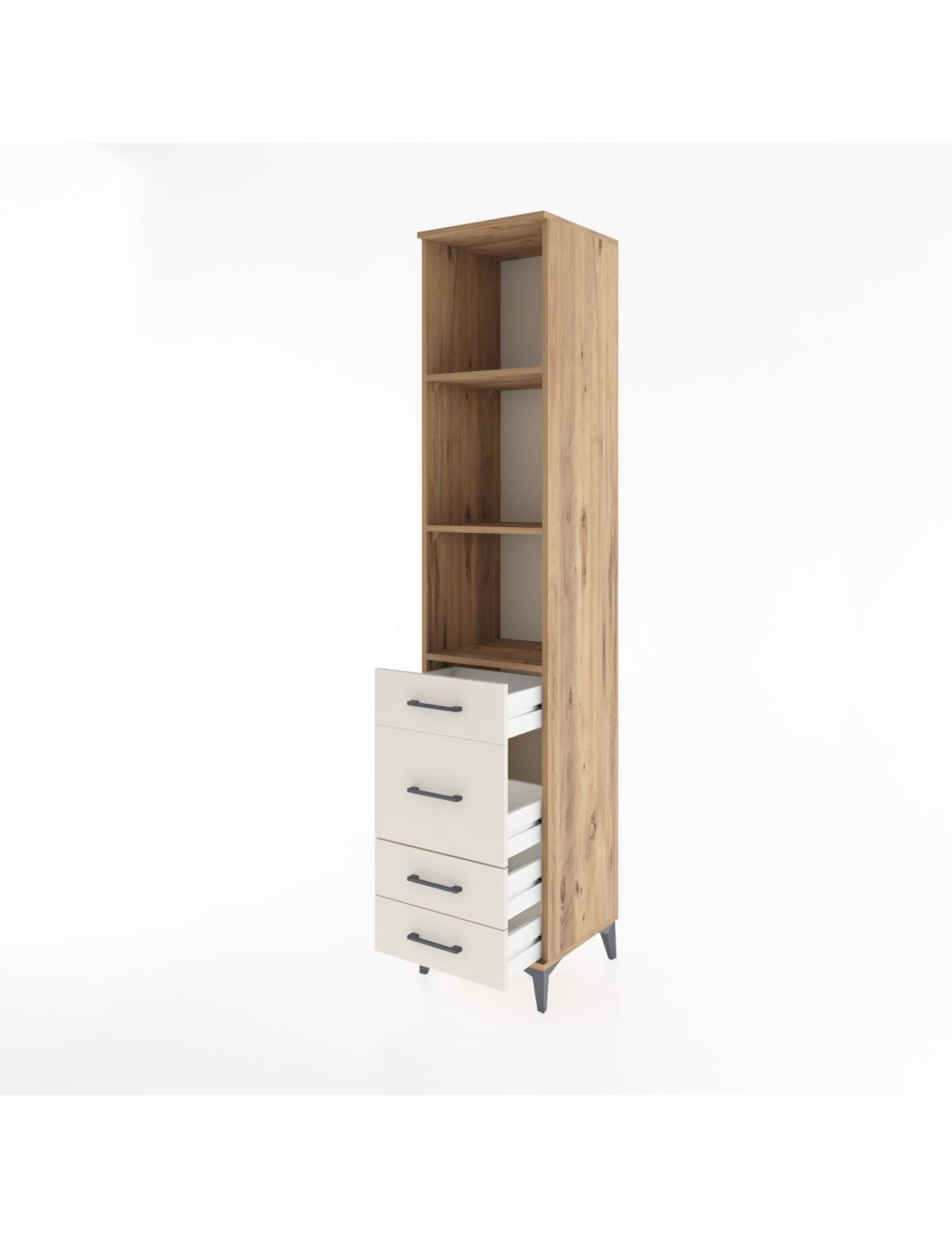 Hyperion Dolap 3 Raflı 4 Çekmeceli 44x44x221 - S61M089V7B