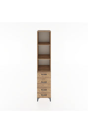 Hyperion Dolap 3 Raflı 4 Çekmeceli 44x44x221 Çam-Çam