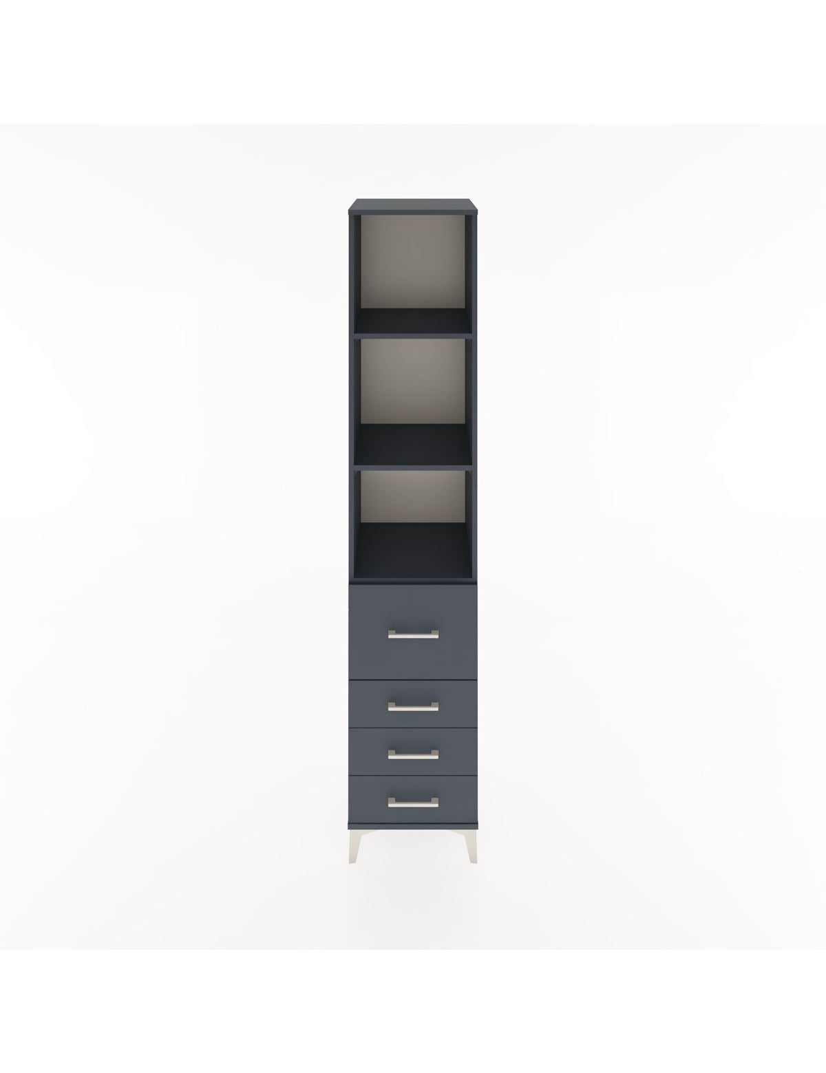 Hyperion Dolap 3 Raflı 4 Çekmeceli 44x44x221 Antrasit-Antrasit