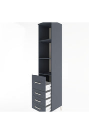 Hyperion Dolap 3 Raflı 4 Çekmeceli 44x44x221 Antrasit-Antrasit