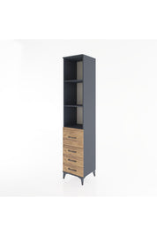 Hyperion Dolap 3 Raflı 4 Çekmeceli 44x44x221 Antrasit-Çam