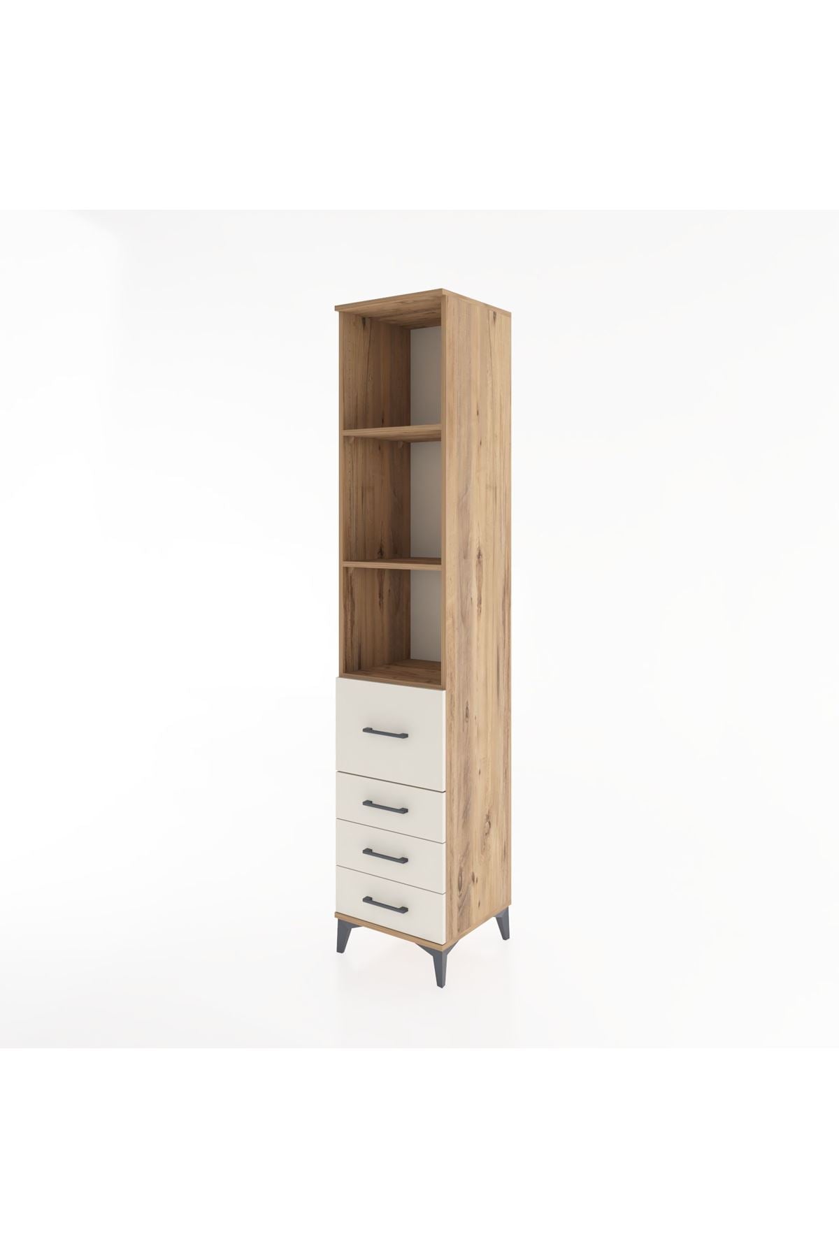 Hyperion Dolap 3 Raflı 4 Çekmeceli 44x44x221 Çam-Aytaşı