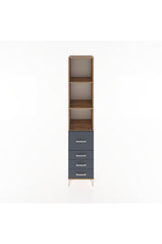 Hyperion Dolap 3 Raflı 4 Çekmeceli 44x44x221 Çam-Antrasit