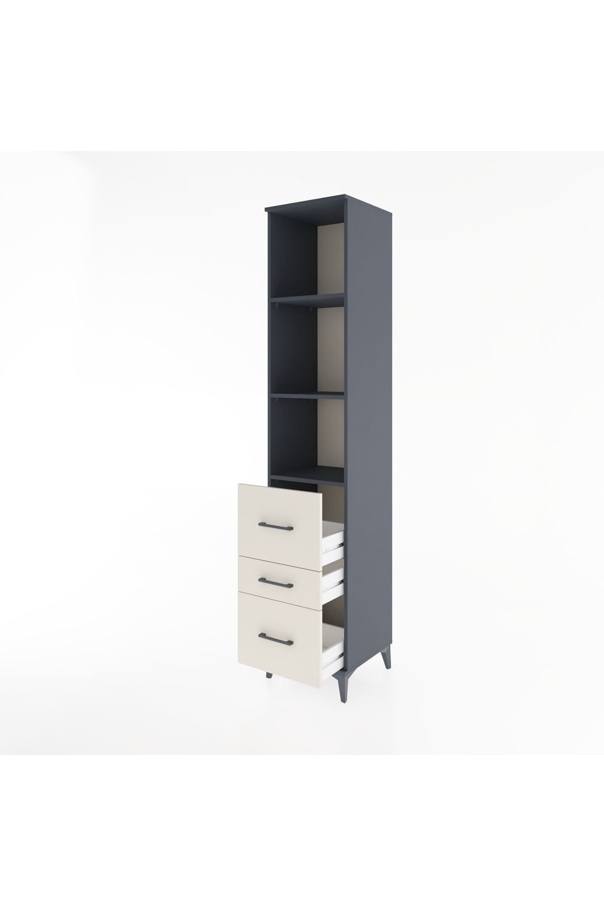 Hyperion Dolap 3 Raflı 3 Çekmeceli 44x44x221 - S61M092V4B
