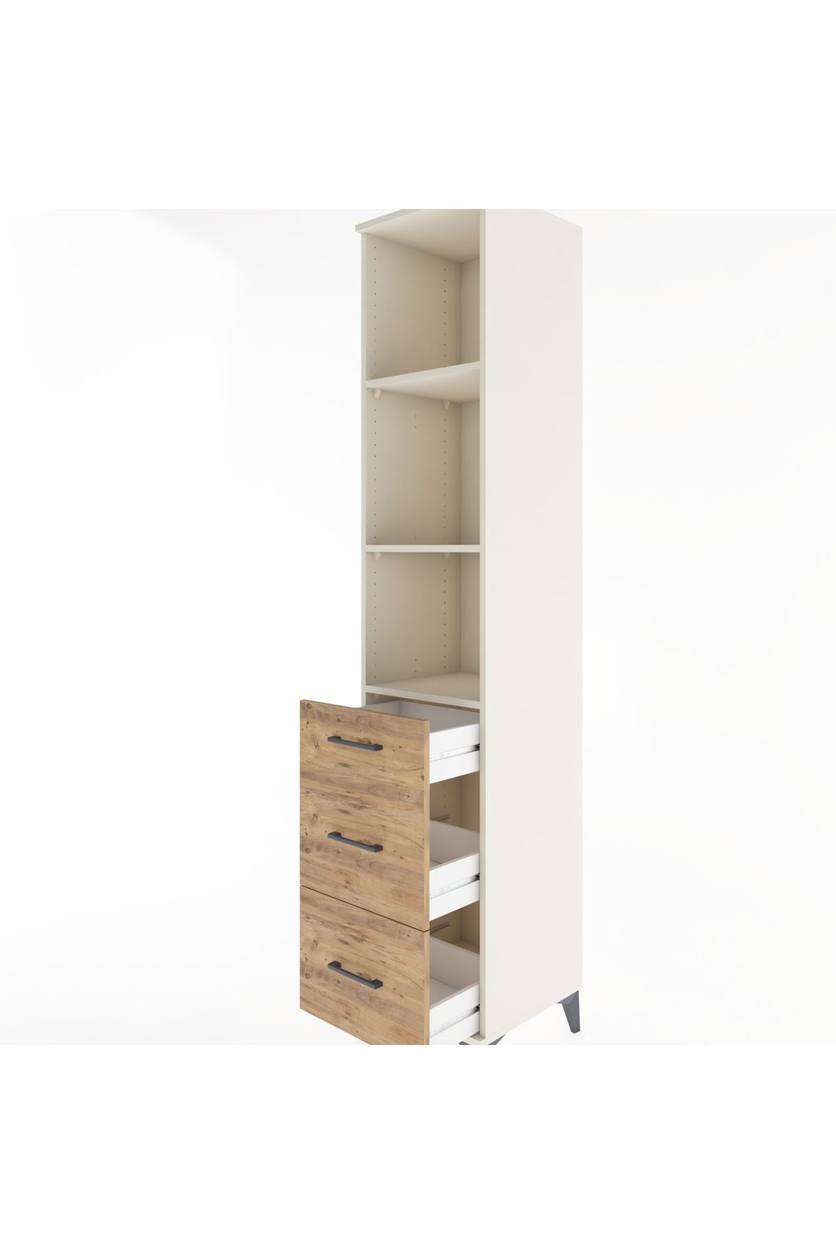 Hyperion Dolap 3 Raflı 3 Çekmeceli 44x44x221 - S61M093V3B