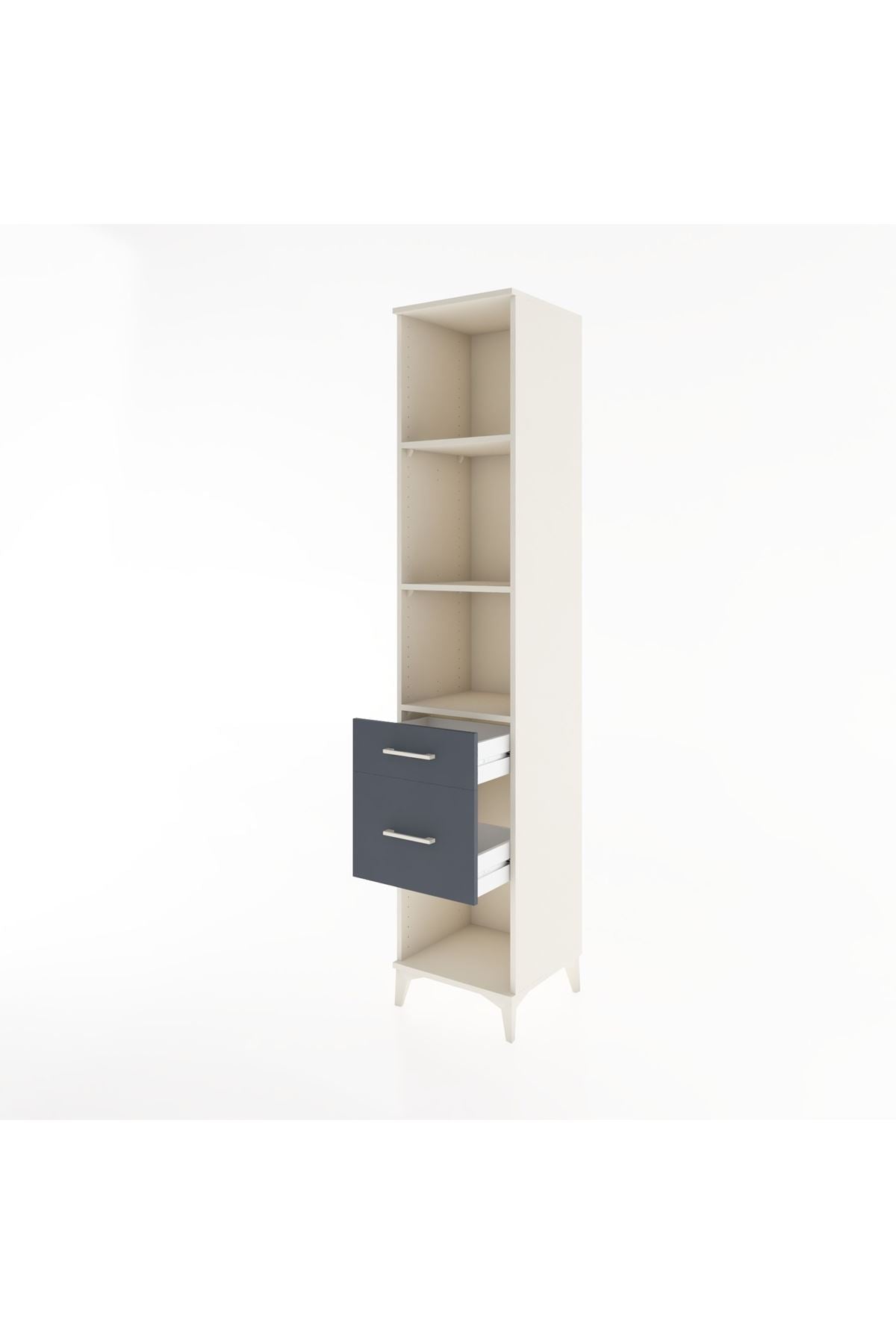 Hyperion Dolap 3 Raflı 2 Çekmeceli 44x44x221 Aytaşı-Antrasit