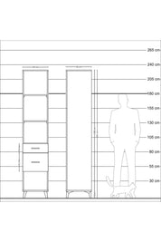 Hyperion Dolap 3 Raflı 2 Çekmeceli 44x44x221 Aytaşı-Antrasit