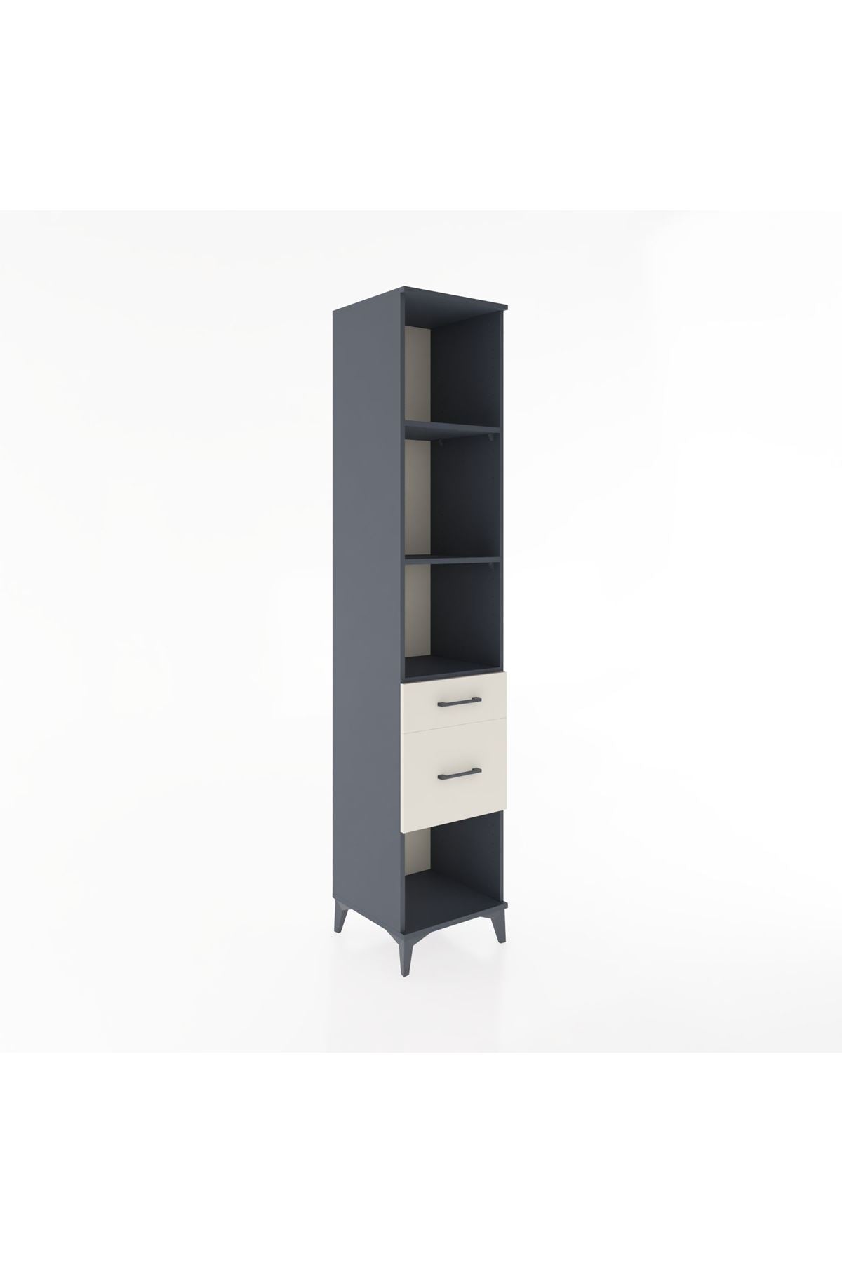 Hyperion Dolap 3 Raflı 2 Çekmeceli 44x44x221 Antrasit-Aytaşı