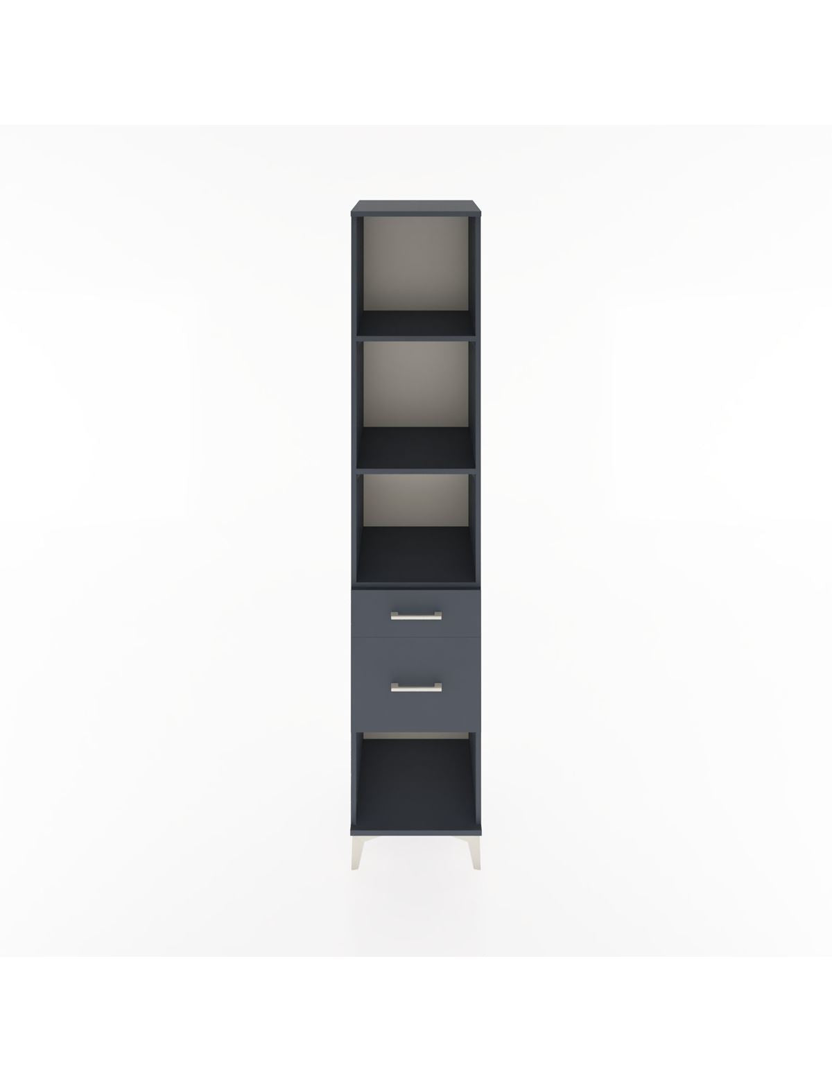 Hyperion Dolap 3 Raflı 2 Çekmeceli 44x44x221 Antrasit-Antrasit