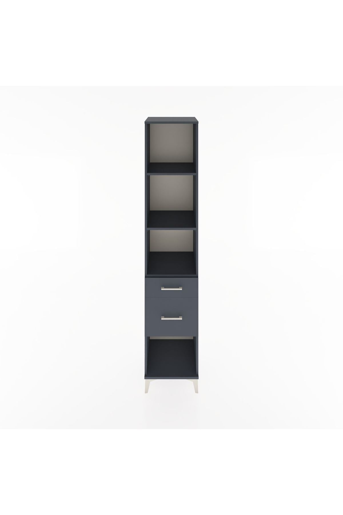 Hyperion Dolap 3 Raflı 2 Çekmeceli 44x44x221 Antrasit-Antrasit