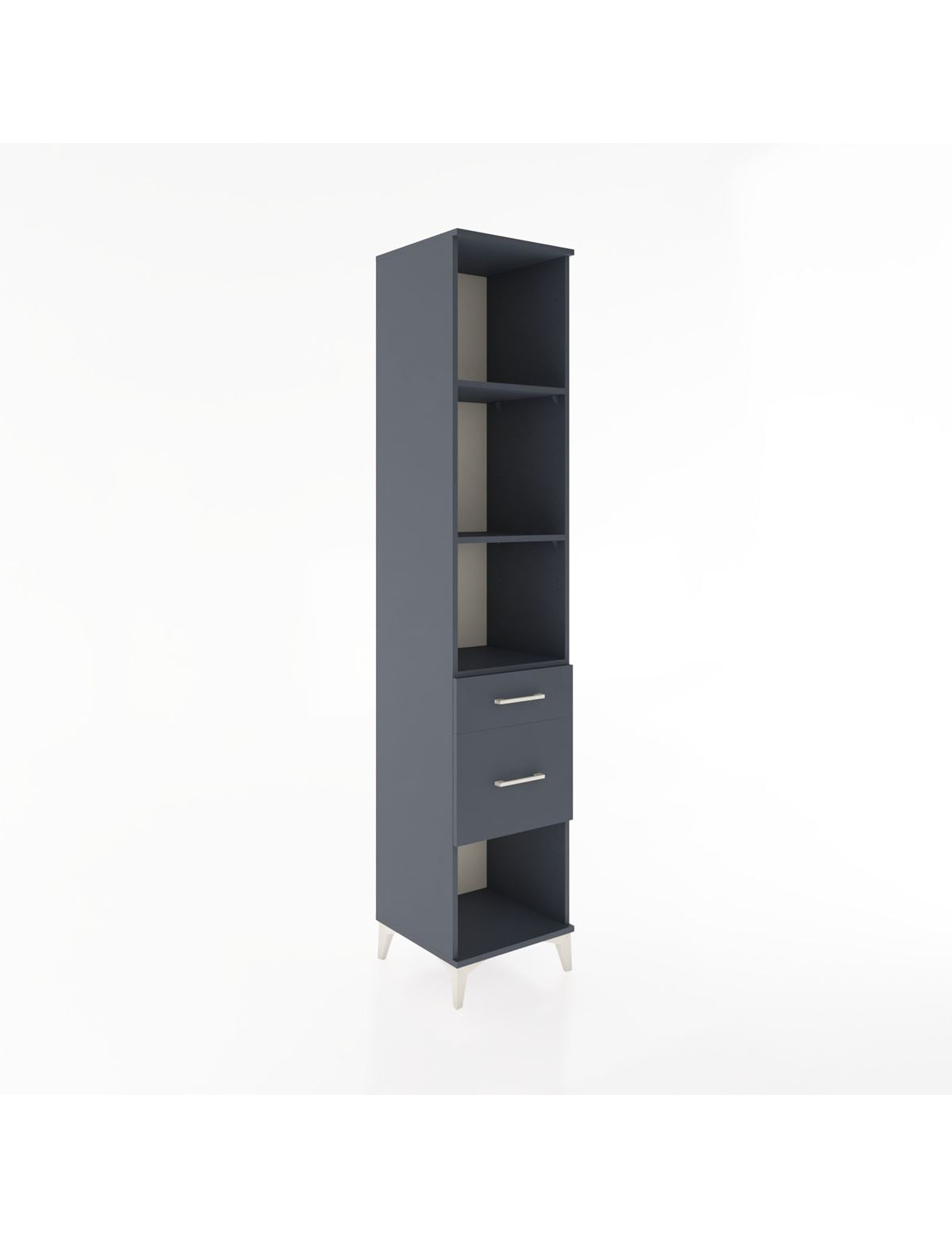 Hyperion Dolap 3 Raflı 2 Çekmeceli 44x44x221 Antrasit-Antrasit