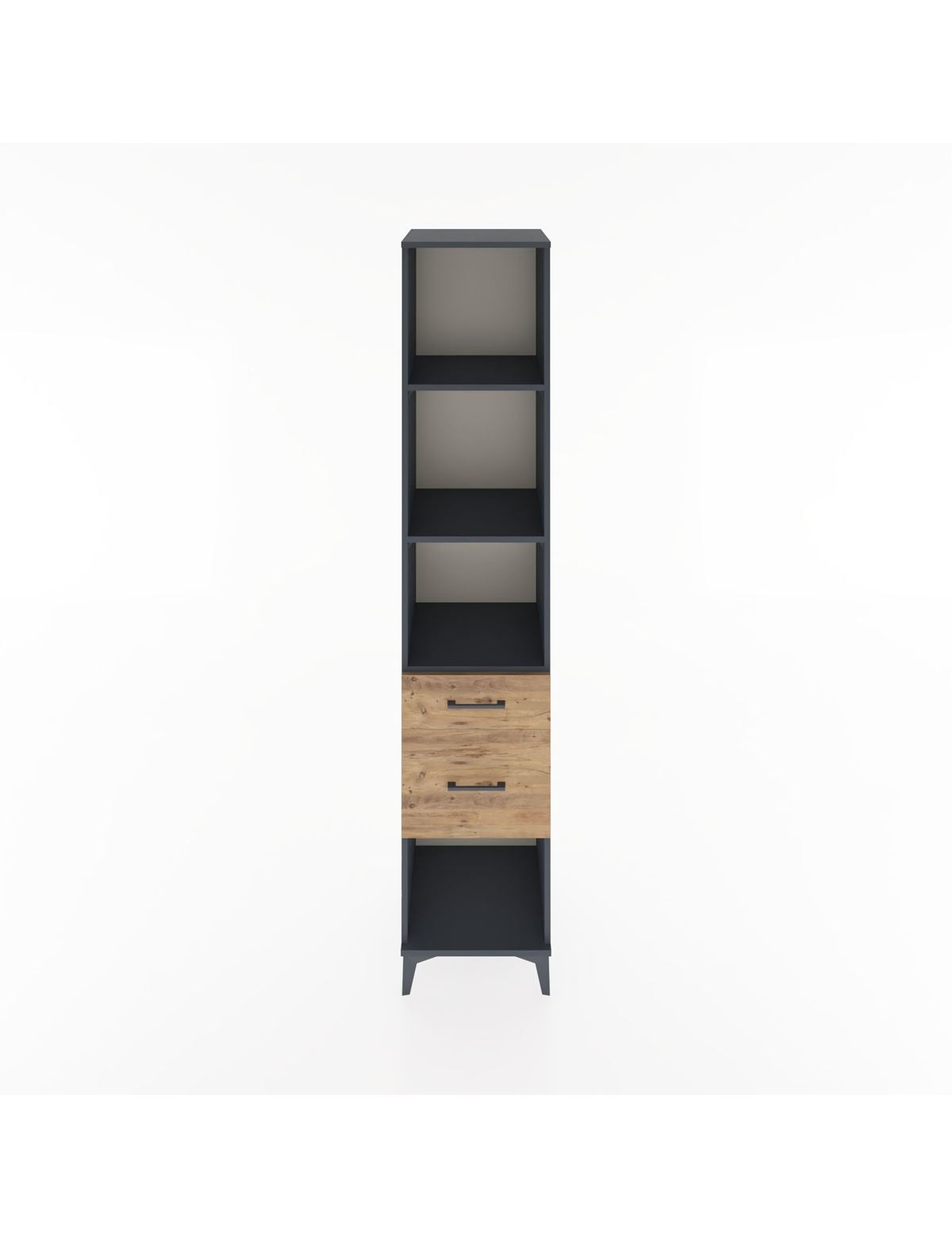 Hyperion Dolap 3 Raflı 2 Çekmeceli 44x44x221 Antrasit-Çam