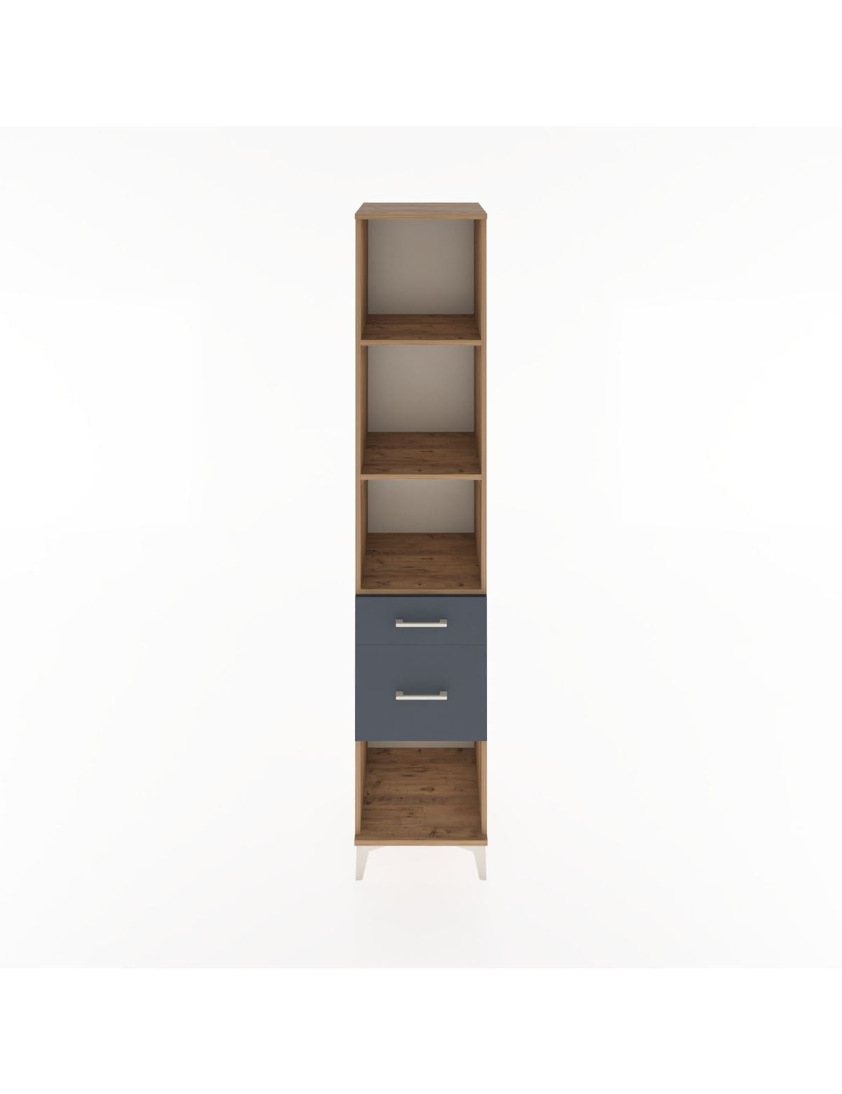 Hyperion Dolap 3 Raflı 2 Çekmeceli 44x44x221 Çam-Antrasit