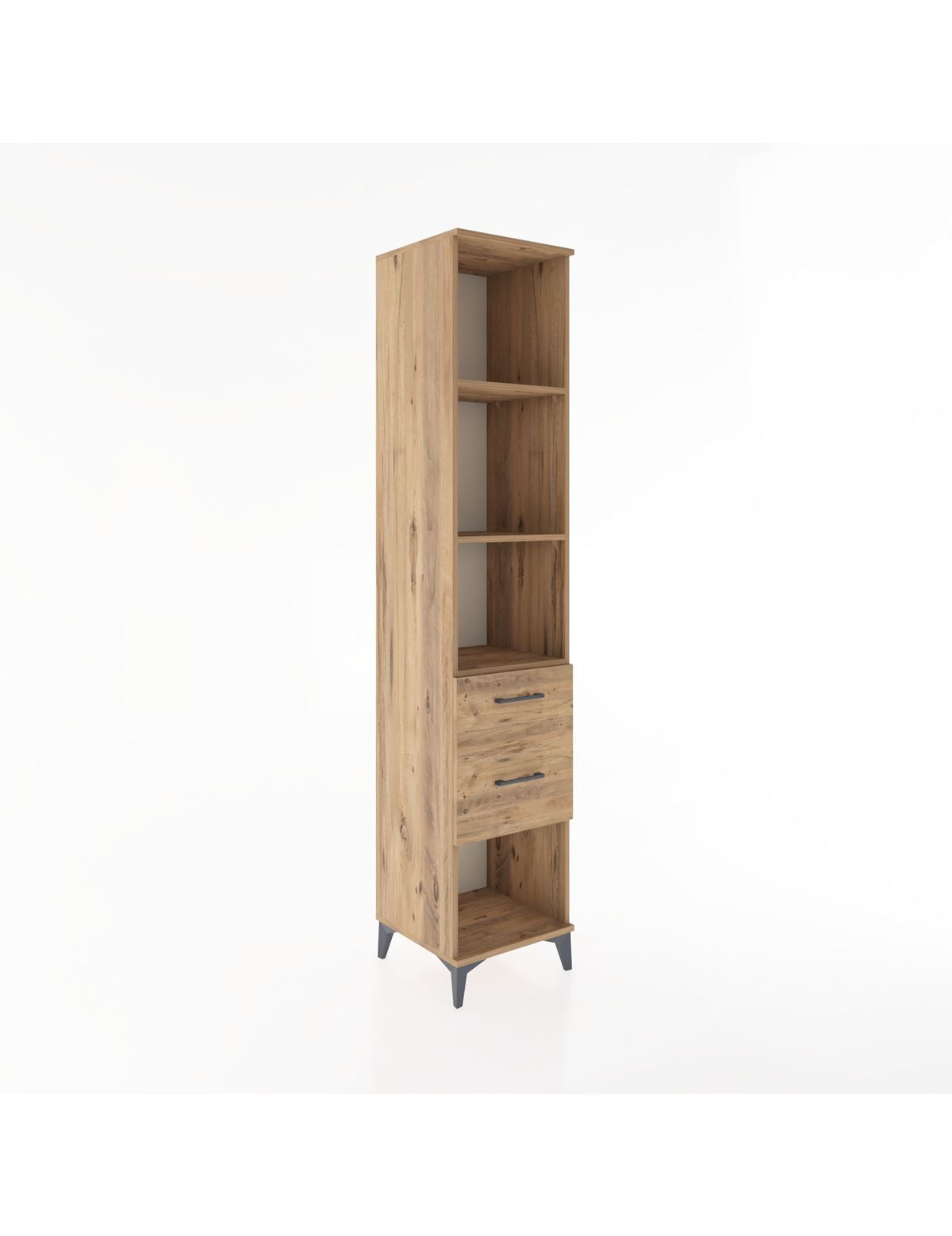 Hyperion Dolap 3 Raflı 2 Çekmeceli 44x44x221 Çam-Çam