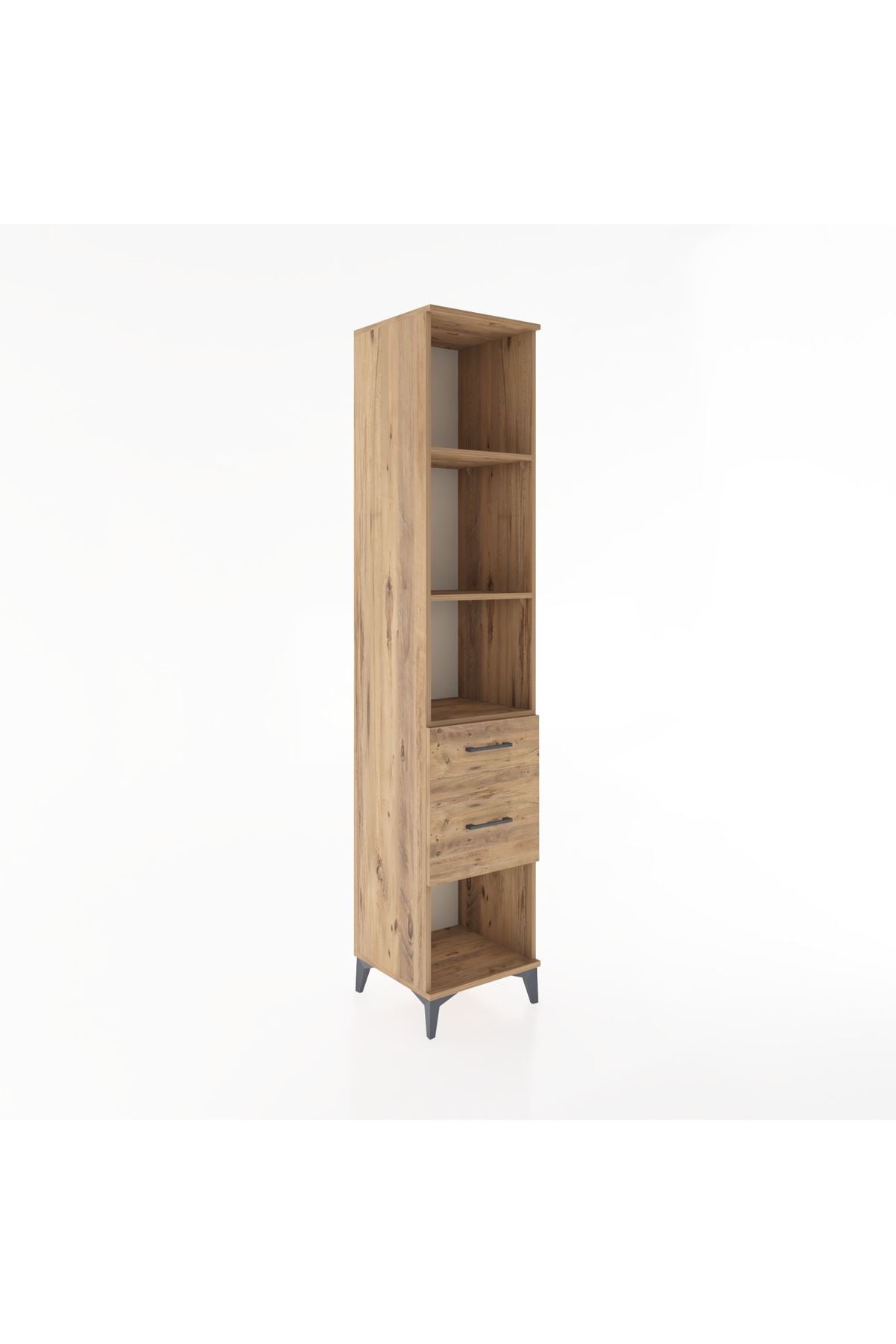 Hyperion Dolap 3 Raflı 2 Çekmeceli 44x44x221 Çam-Çam