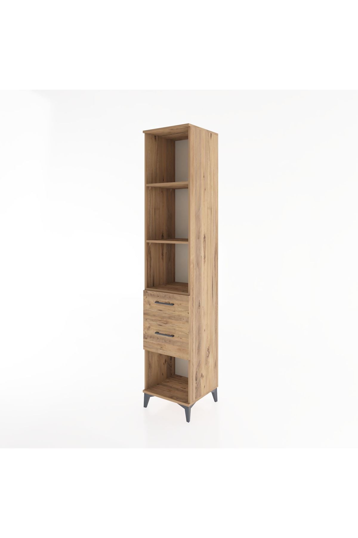 Hyperion Dolap 3 Raflı 2 Çekmeceli 44x44x221 Çam-Çam