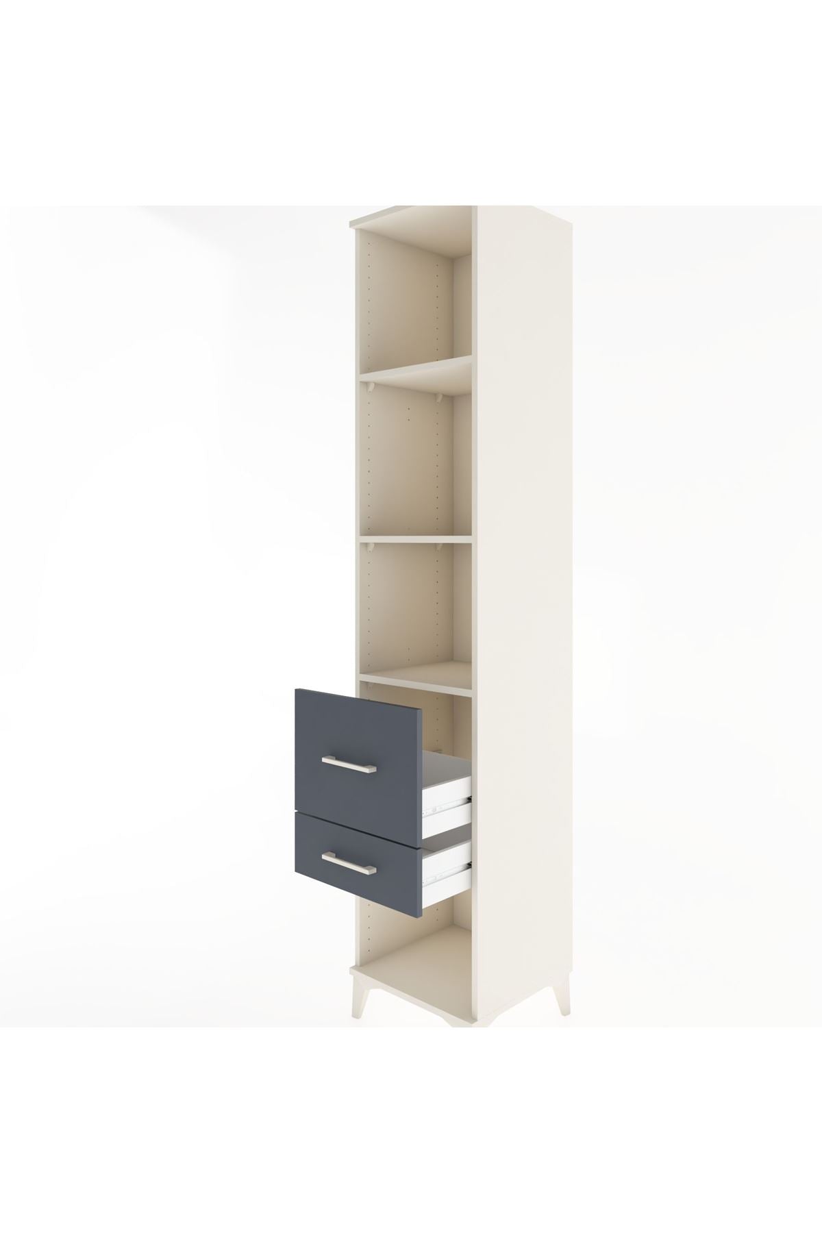 Hyperion Dolap 3 Raflı 2 Çekmeceli 44x44x221 Aytaşı-Antrasit