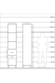 Hyperion Dolap 3 Raflı 2 Çekmeceli 44x44x221 Aytaşı-Çam