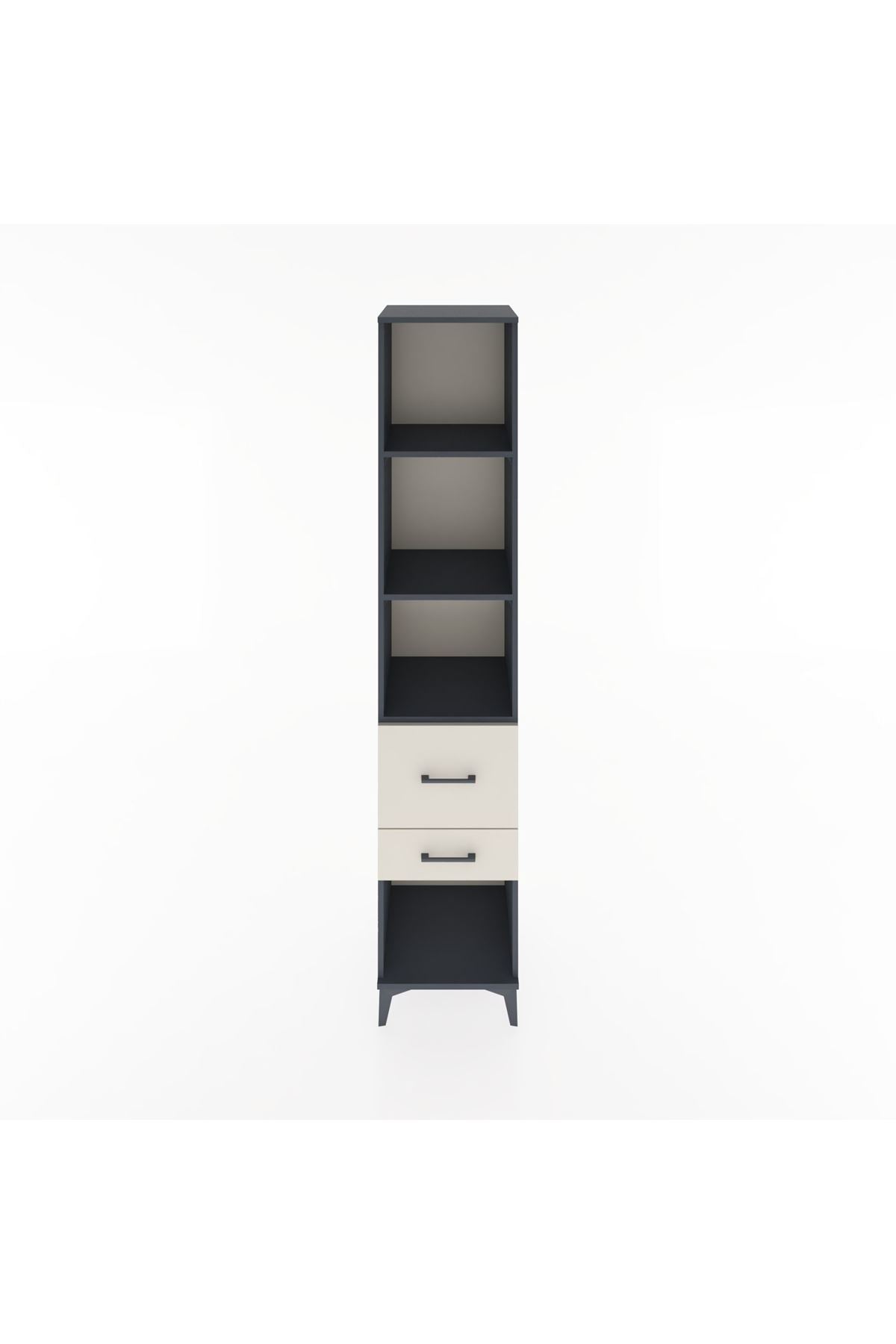 Hyperion Dolap 3 Raflı 2 Çekmeceli 44x44x221 Antrasit-Aytaşı