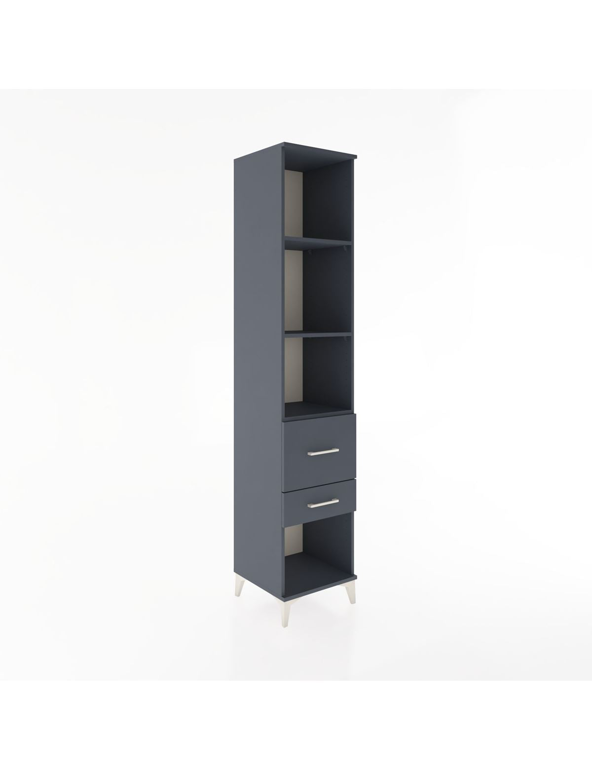 Hyperion Dolap 3 Raflı 2 Çekmeceli 44x44x221 Antrasit-Antrasit