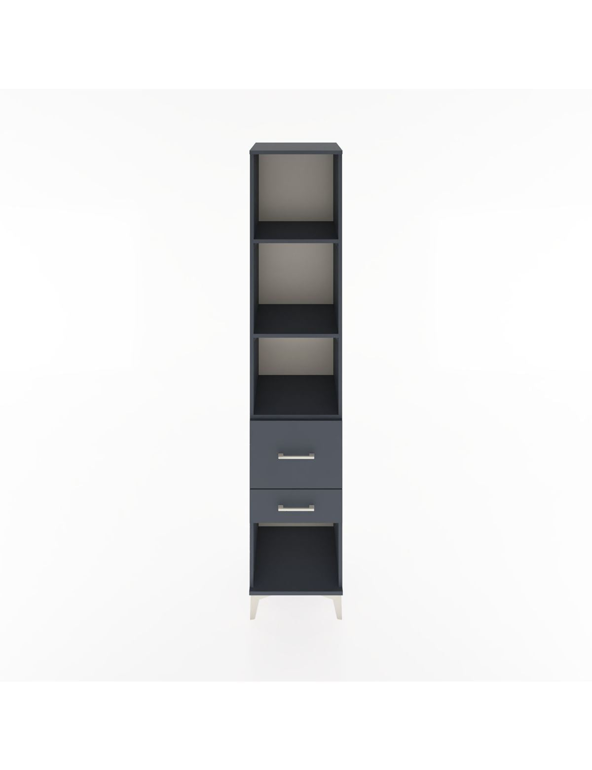 Hyperion Dolap 3 Raflı 2 Çekmeceli 44x44x221 Antrasit-Antrasit