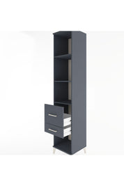 Hyperion Dolap 3 Raflı 2 Çekmeceli 44x44x221 Antrasit-Antrasit