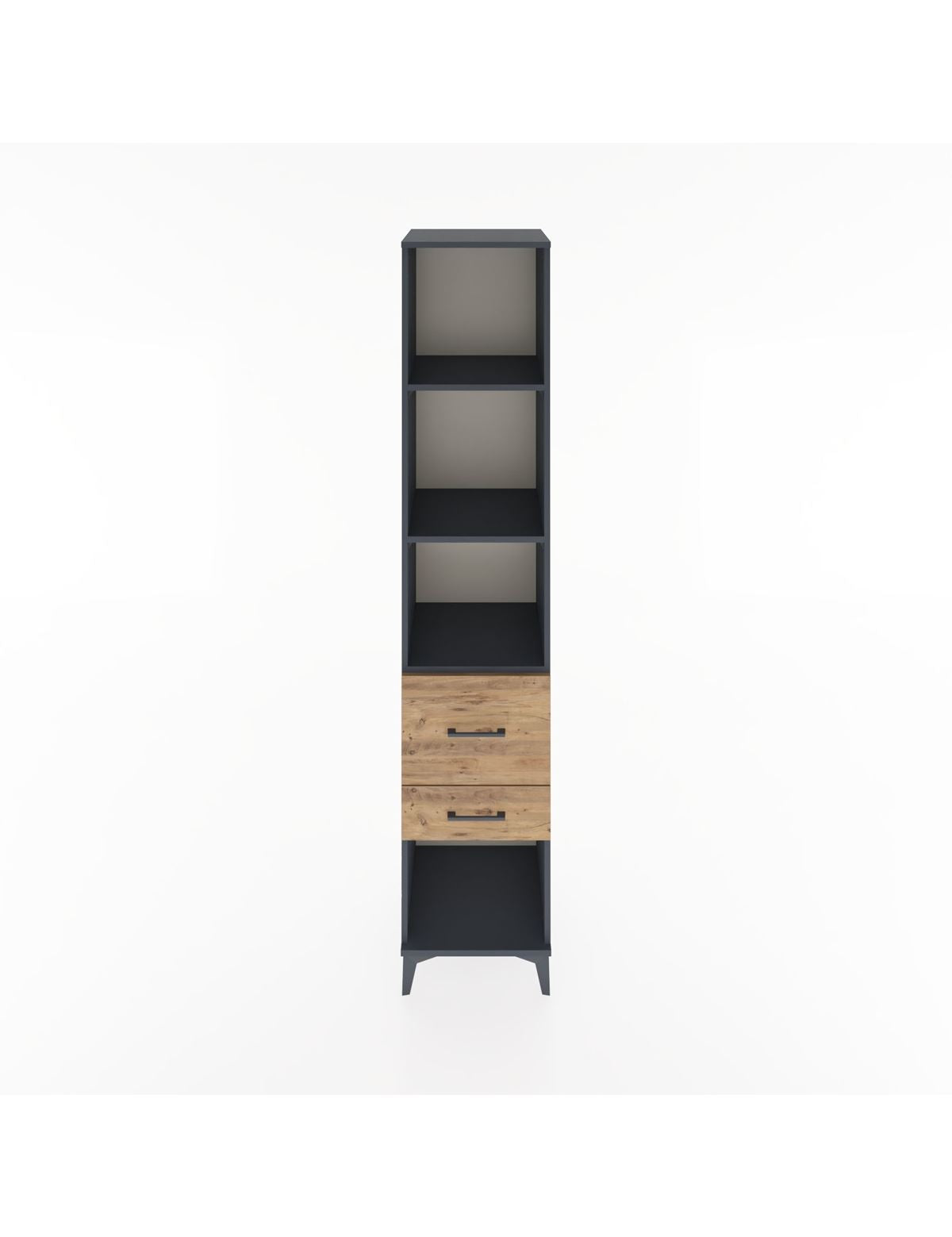 Hyperion Dolap 3 Raflı 2 Çekmeceli 44x44x221 Antrasit-Çam