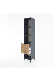 Hyperion Dolap 3 Raflı 2 Çekmeceli 44x44x221 Antrasit-Çam