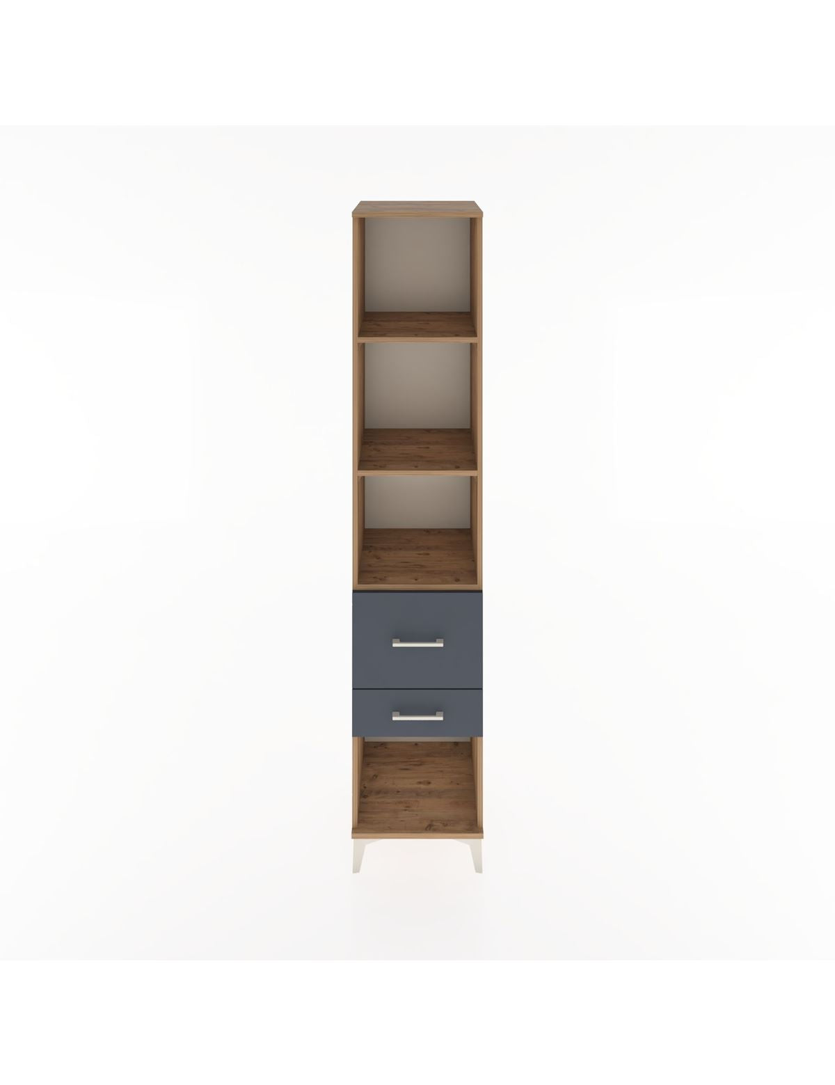 Hyperion Dolap 3 Raflı 2 Çekmeceli 44x44x221 Çam-Antrasit