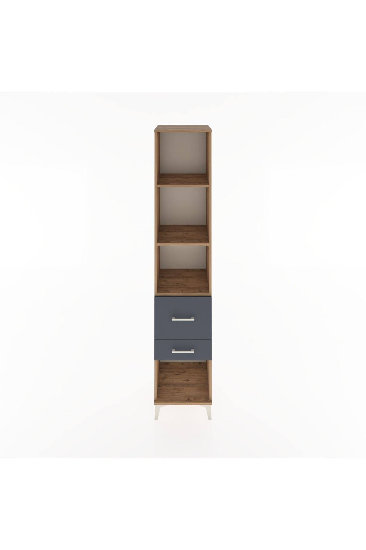 Hyperion Dolap 3 Raflı 2 Çekmeceli 44x44x221 Çam-Antrasit