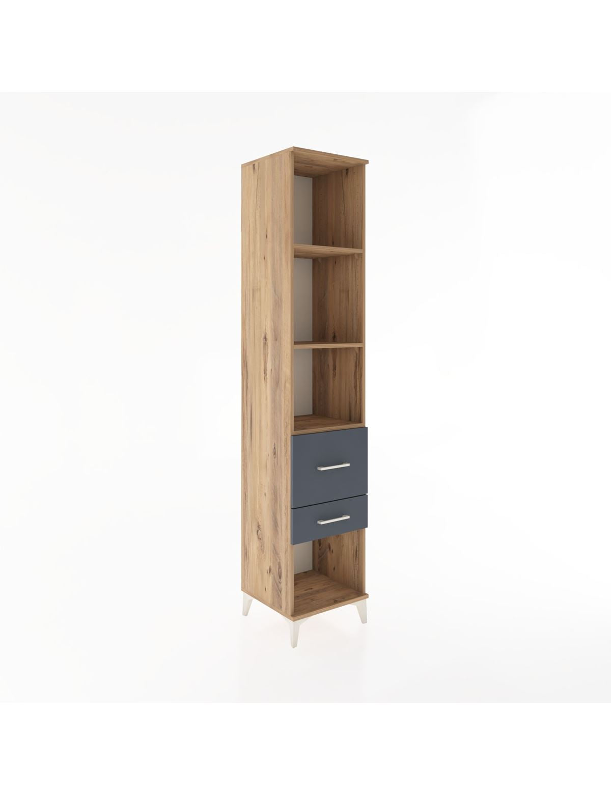 Hyperion Dolap 3 Raflı 2 Çekmeceli 44x44x221 Çam-Antrasit