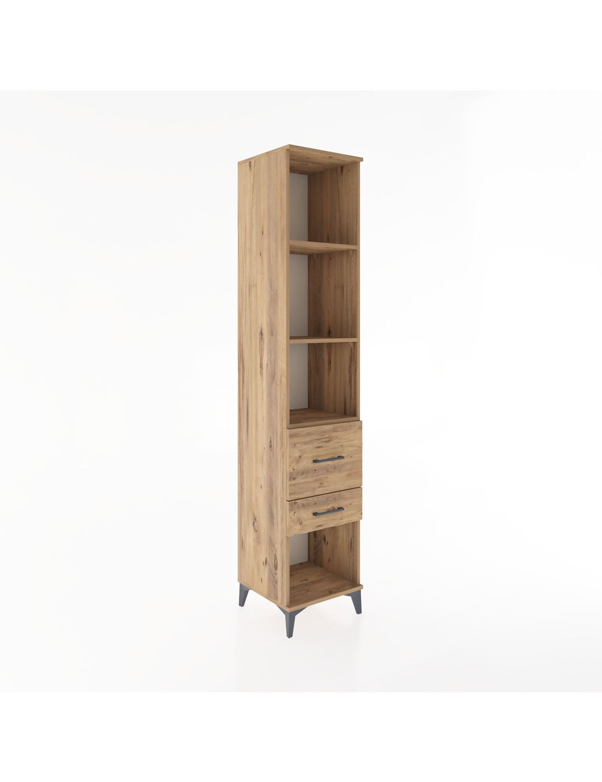 Hyperion Dolap 3 Raflı 2 Çekmeceli 44x44x221 Çam-Çam