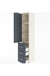 Hyperion Dolap 3 Raflı 3 Çekmeceli Tek Kapaklı 44x44x221 Aytaşı-Antrasit