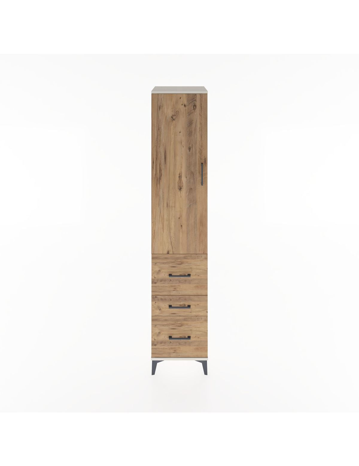 Hyperion Dolap 3 Raflı 3 Çekmeceli Tek Kapaklı 44x44x221 Aytaşı-Çam