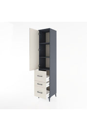 Hyperion Dolap 3 Raflı 3 Çekmeceli Tek Kapaklı 44x44x221 Antrasit-Aytaşı