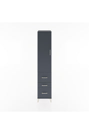 Hyperion Dolap 3 Raflı 3 Çekmeceli Tek Kapaklı 44x44x221 Antrasit-Antrasit