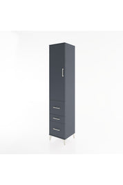 Hyperion Dolap 3 Raflı 3 Çekmeceli Tek Kapaklı 44x44x221 Antrasit-Antrasit