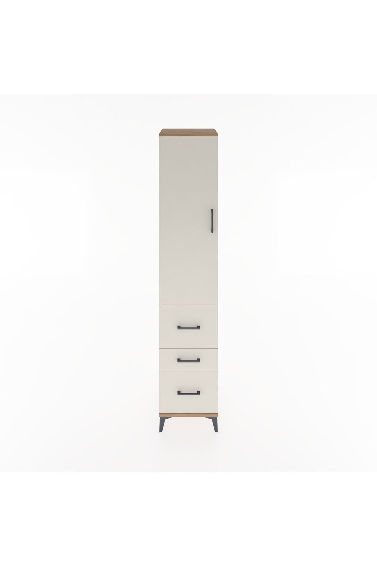 Hyperion Dolap 3 Raflı 3 Çekmeceli Tek Kapaklı 44x44x221 Çam-Aytaşı