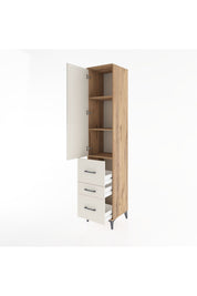 Hyperion Dolap 3 Raflı 3 Çekmeceli Tek Kapaklı 44x44x221 Çam-Aytaşı