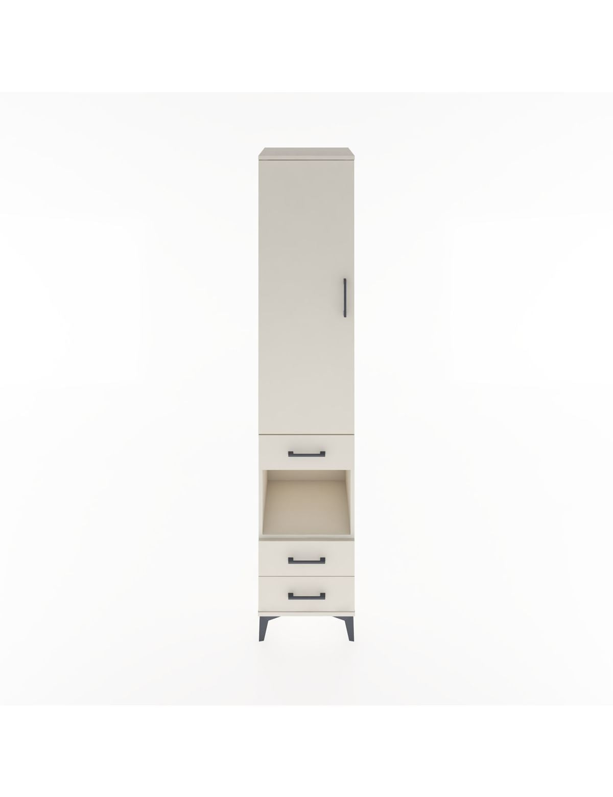 Hyperion Dolap 4 Raflı 3 Çekmeceli Tek Kapaklı 44x44x221 Aytaşı-Aytaşı